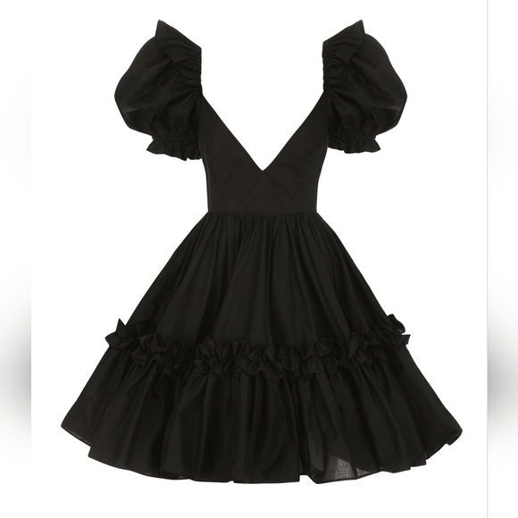 Selkie Dresses & Skirts - Selkie The Caviar Girls Night Dress M Puffy Sleeve Flirty V-Neck Holiday Party